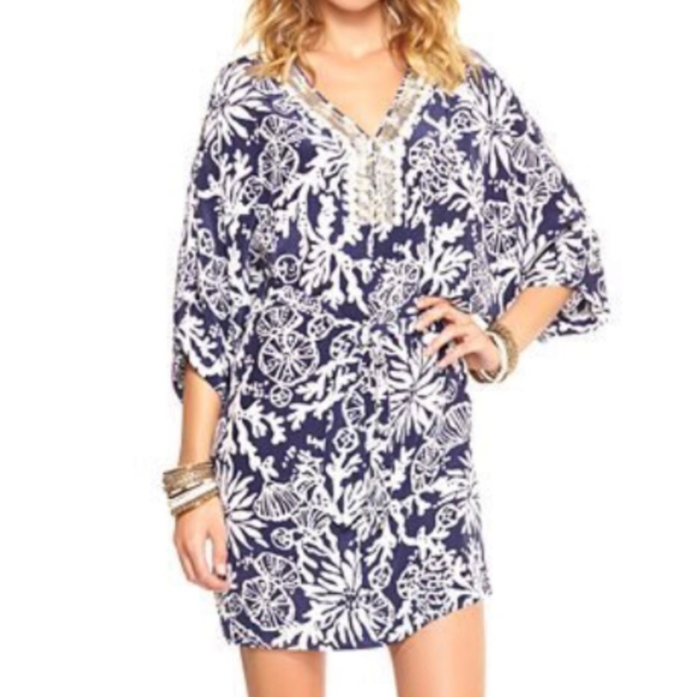 Lilly Pulitzer Wilda Caftan, Navy In the Groove